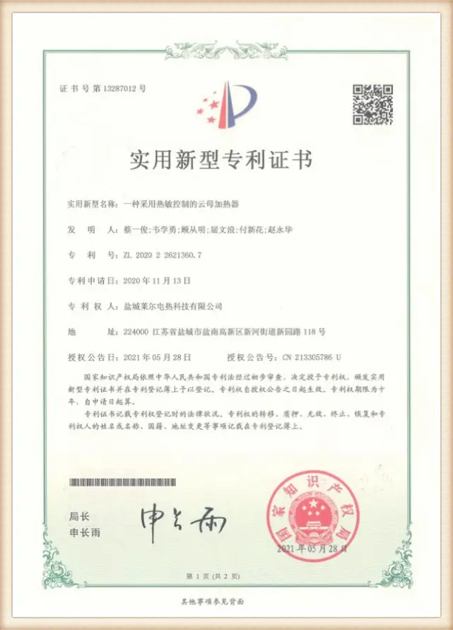 Patent certificate (13)